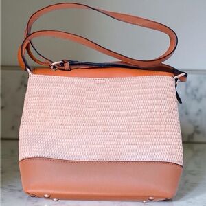 Izzy & Ali Vegan Leather Satchel Crossbody | Tan & Beige – BohoChic